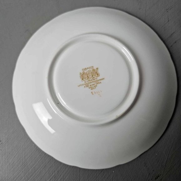 Rare Paragon Aqua Blue/Green Tea Cup and Saucer, Pink Roses, 1930s - Picture 8 of 9